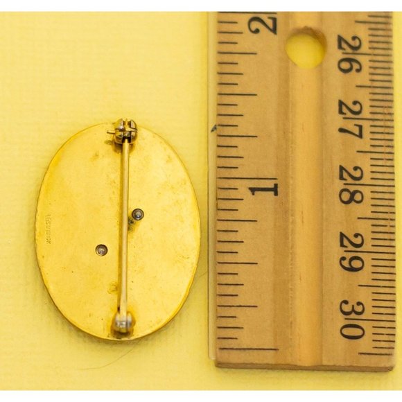 Vintage Gold Filled Avant Garde Number 3 Brooch i28 - Picture 3 of 3